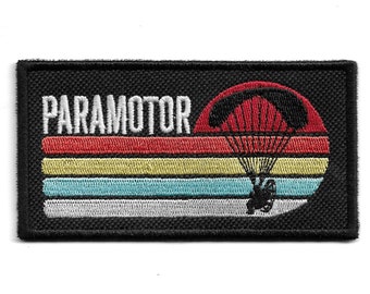 Parche Paramotor Vintage, Retro - Termoadhesivo Bordado