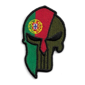 Skull PortugalFlag Embroidered Patch Iron On