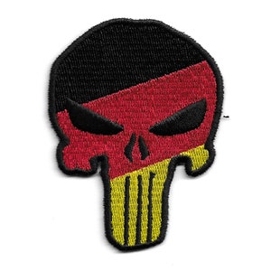 Skull Germany Flag Embroidered Patch Iron On