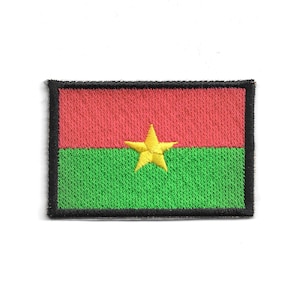 Burkina Faso Flag Patch – Medium Embroidered Badge – Africa Travel Souvenir Gift – Iron-On Patch