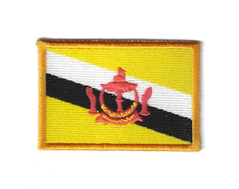 Brunei Flag Patch – Medium Embroidered Badge – Southeast Asia Souvenir Gift – Iron-On Travel Patch