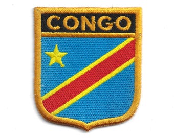 Patch vlag vlag van de Democratische Republiek Congo – geborduurde badge Afrika – Kinshasa-souvenircadeau – Reisembleem – opstrijkpatch