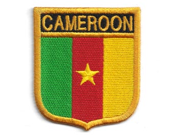 Cameroon Flag Shield Patch – Embroidered Africa Badge – Yaoundé Souvenir Gift – Travel Emblem – Iron-On Patch
