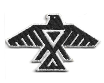Thunderbird Embroidery Patch, Anishinaabe embroidered, iron on sew on