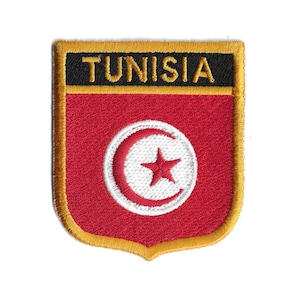 Tunisia Flag Shield Patch – Embroidered Badge – Travel Souvenir Gift – National Emblem / Iron-On Patch