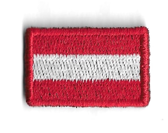 Austria Mini Flag Patch - Small Austrian Travel Iron-On Embroidered Badge