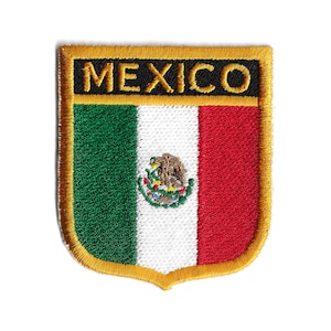 Mexico Flag Shield Patch – Embroidered Badge – Mexico City Travel Gift – National Emblem / Iron-On Patch