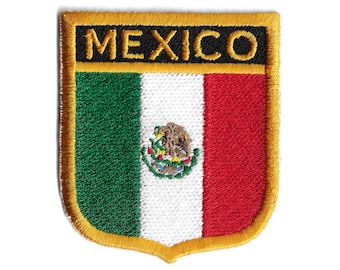 Mexico Flag Shield Patch – Embroidered Badge – Mexico City Travel Gift – National Emblem / Iron-On Patch