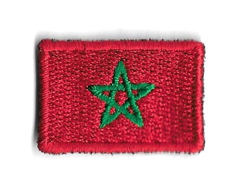 Morocco Mini Flag Patch – Embroidered Country Banner – Travel Souvenir Gift / Iron-On Patch