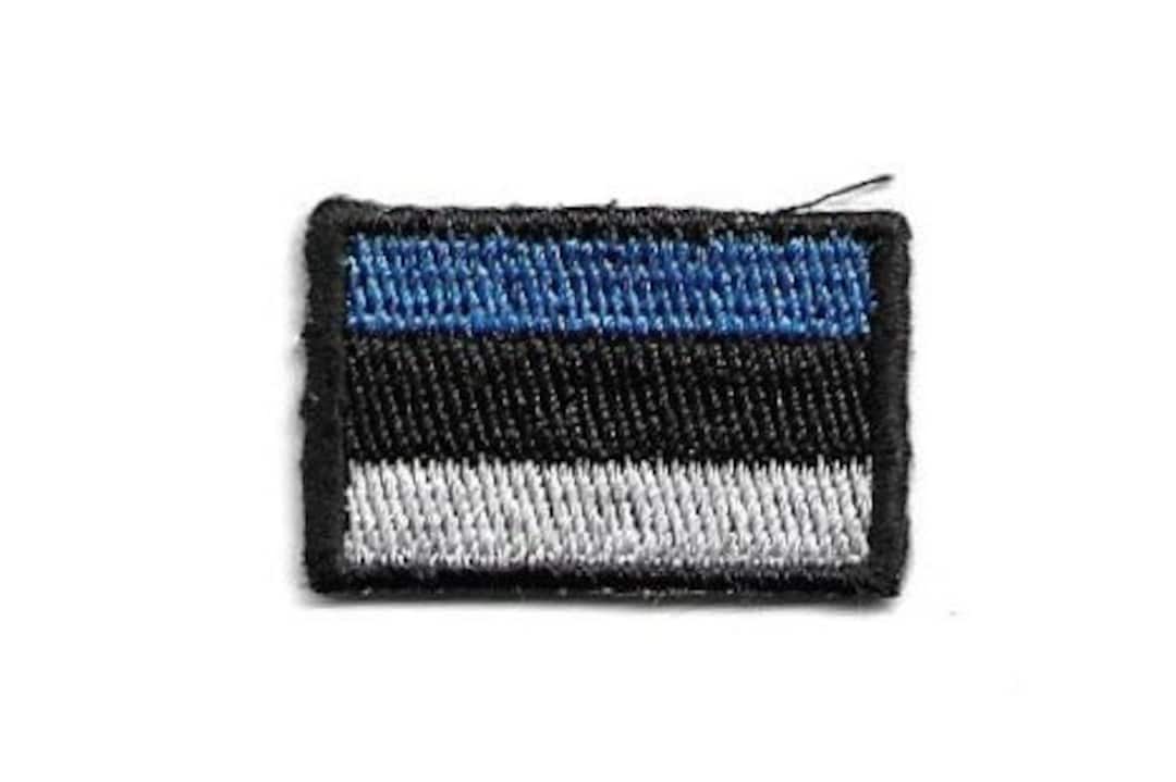 Estland-Flagge Aufnäher – Bestickt, 7,1x4,9 Cm, Zum Aufbügeln Oder Aufnähen, Motiv: Estland