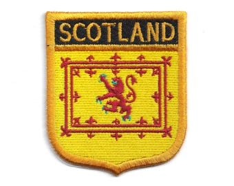 Parche con el escudo de la bandera de Escocia – Insignia escocesa bordada – Recuerdo de Edimburgo – Parche termoadhesivo