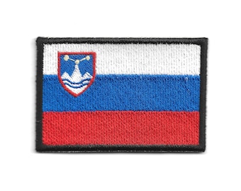 Vlag van Slovenië – Geborduurd alpenreissouvenir – middelgrote opstrijkbare vlagbadge