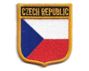 Czech Republic Flag Shield Patch – Embroidered Badge – Travel Souvenir Gift – National Emblem – Iron-On Patch