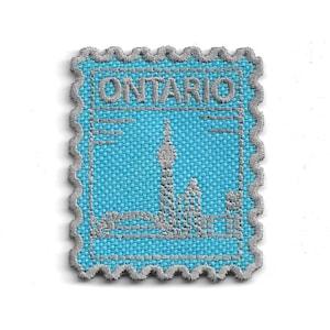 Ontario Stamp Patch – Embroidered Travel Souvenir – Retro Postage Iron-On Badge