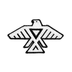 Thunderbird Embroidery Patch, Anishinaabe embroidered, iron on sew on