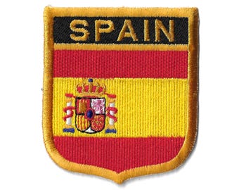 Écusson bouclier du drapeau de l'Espagne – Badge brodé – Cadeau souvenir de voyage – Emblème national / écusson thermocollant