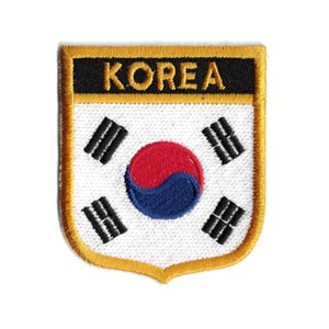 South Korea Flag Shield Patch – Embroidered Badge – Travel Souvenir Gift – National Emblem / Iron-On Patch