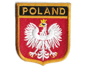Poland Flag Shield Patch – Embroidered Badge – Travel Souvenir Gift – National Emblem / Iron-On Patch