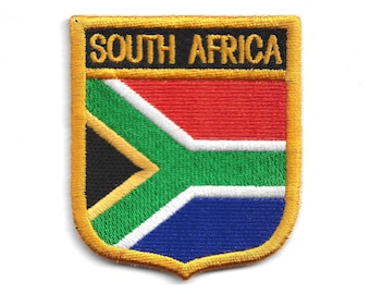 South Africa National Shield - Gold Border Iron-On Embroidered Flag Patch