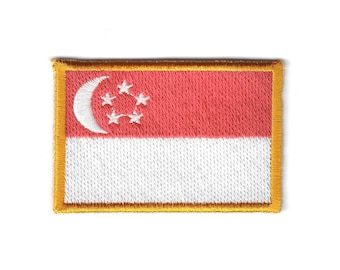 Patch nationale vlag Singapore – Geborduurde appliqué in meerdere maten voor kleding en handwerk - België
