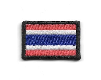 タイ国旗ミニパッチ - バンコク旅行用アイロン接着刺繍バッジ