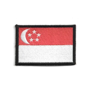 Singapore Flag Patch – Medium Embroidered Badge – Asia Travel Souvenir Gift – Iron-On Patch