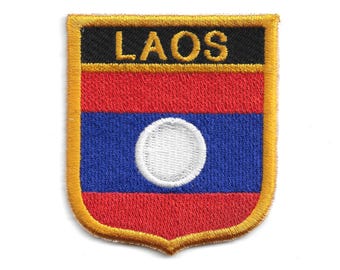 Laos Wappen Aufnäher – Nationales Emblem – Aufnäher zum Aufbügeln