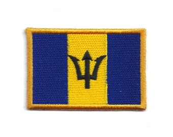 Barbados Patch – Caribbean West Indies Embroidered Iron-On Badge 2.75 Inch