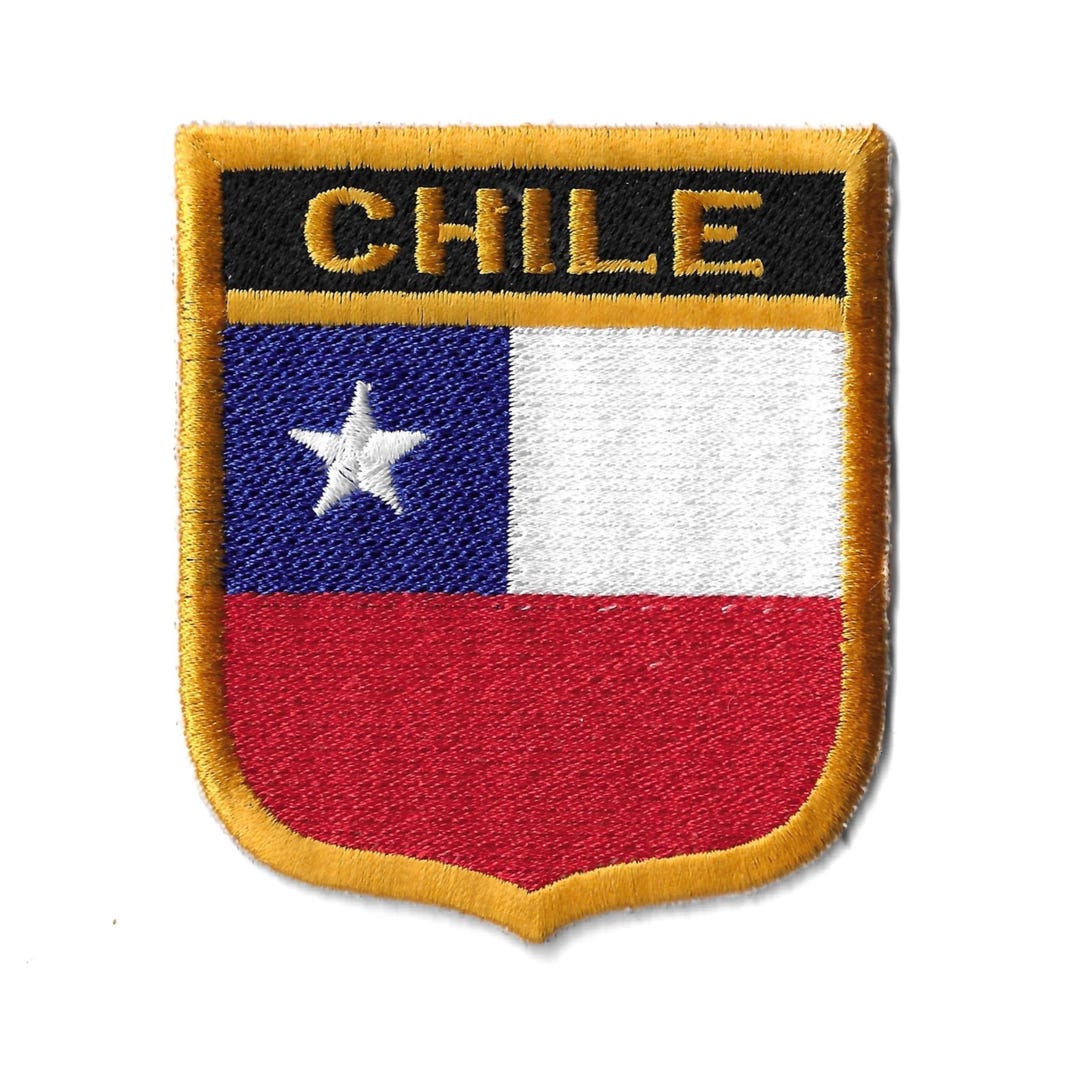Patch Ricamata Bandiera Del Cile - 7x5 Cm - Toppa Termoadesiva Da Cucire O Stirare Per Giacche, Zaini, Cappelli - 6