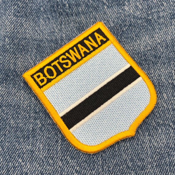 Toppa Ricamata Termoadesiva Bandiera Del Botswana – 7x4,9 Cm – Da Stirare O Cucire Su Vestiti E Borse