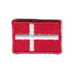 Denmark Mini Flag Patch – Embroidered Badge – Travel Souvenir Gift – Danish Flag Collectible / Iron-On Patch