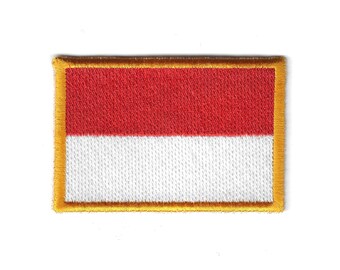 Monaco Flag Patch – Medium Embroidered Badge – Travel Souvenir Gift – Monte Carlo Pride – Iron-On Patch