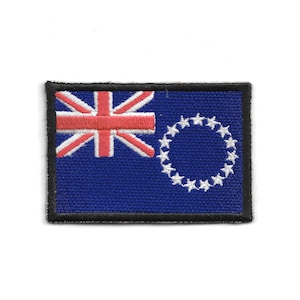 Cook Islands Flag Patch – Medium Embroidered Badge – Travel Souvenir – Iron-On Patch