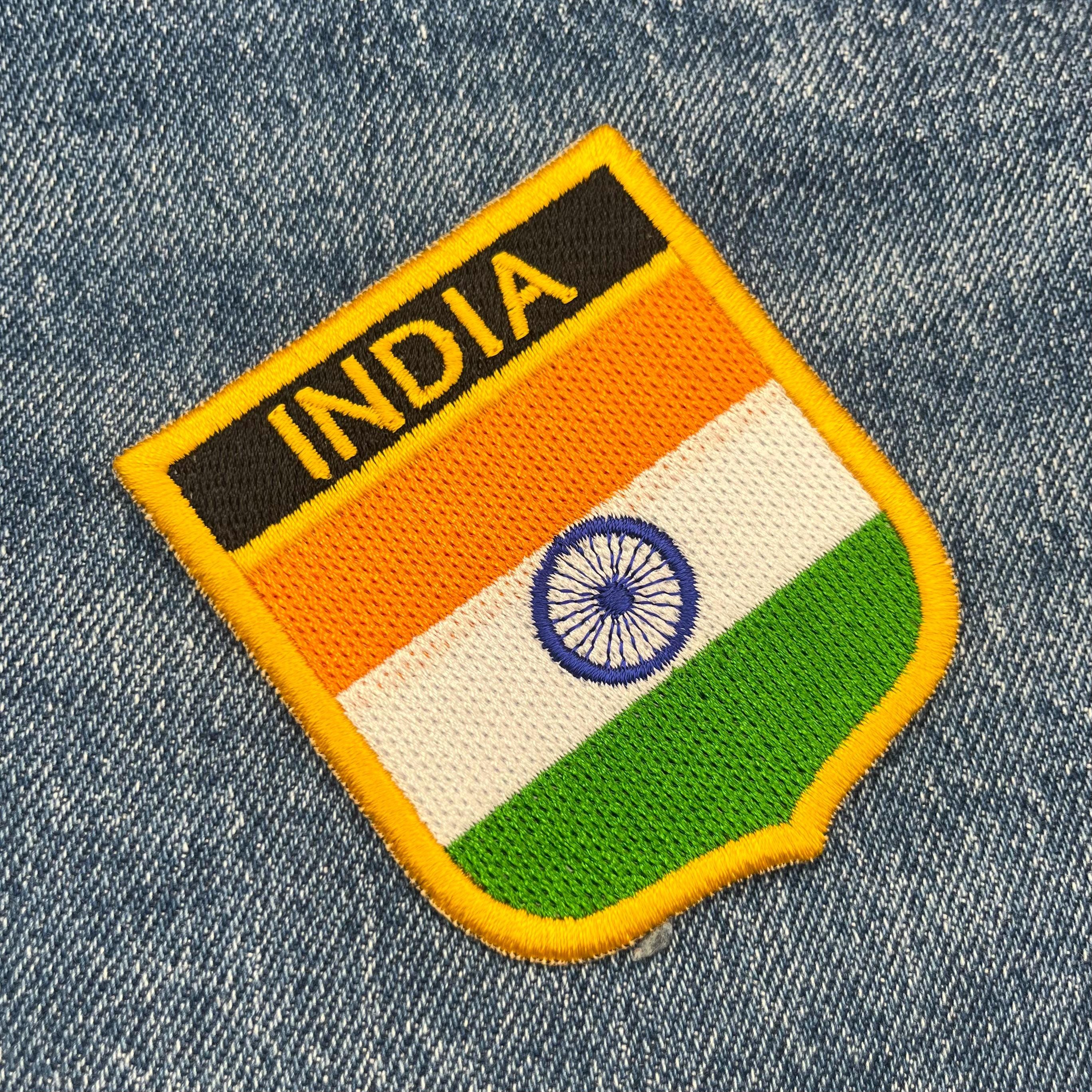 India Flag Shield Patch – Embroidered Badge – Travel Souvenir Gift