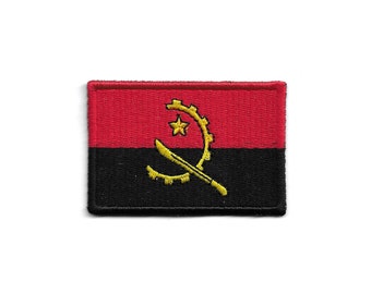 Parche bordado con la bandera de Angola para planchar