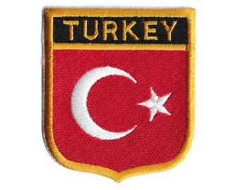 Turkey Flag Shield Patch – Embroidered Badge – Travel Souvenir Gift – National Emblem / Iron-On Patch
