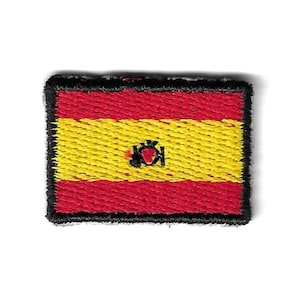 Spain Mini Flag Patch – Embroidered National Banner – Travel Souvenir Gift / Iron-On Patch