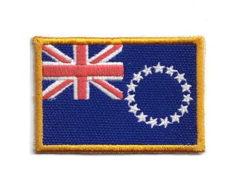 Cook Islands Flag Patch – Medium Embroidered Badge – Travel Souvenir – Iron-On Patch