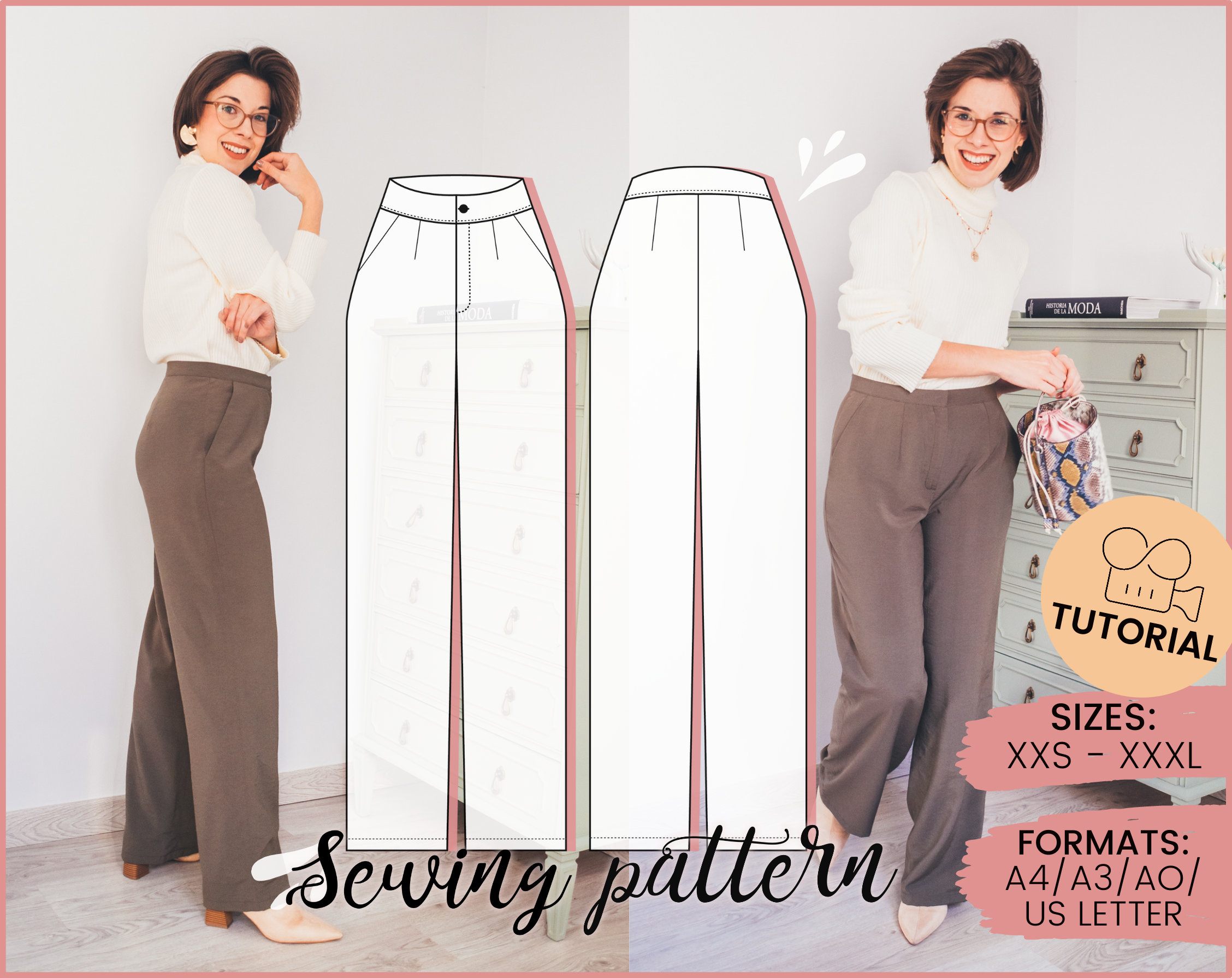 High Waisted Pants Pattern Learn How to Sew a Pair of Easy - Etsy