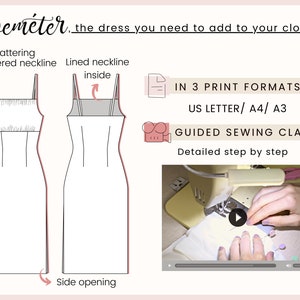 Cottagecore pattern. Milkmaid dress pattern with empire waist and strapless. Sew this easy midi dress pattern pdf for your summer vacation. This printable sewing pattern includes: 8 different sizes, 3 print formats and video tutorial step by step.