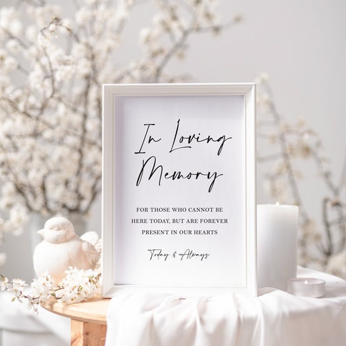 In Loving Memory Wedding Sign Memory Table Sign Wedding Etsy