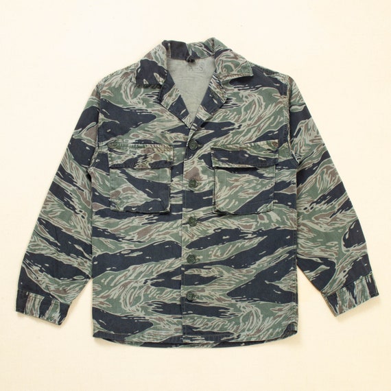 60s Vietnam War Vintage Tadpole Sparse (TDS) Tigerstripe Shirt - X 