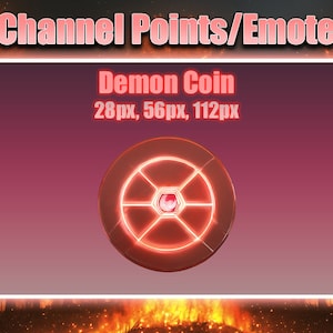 Demonic Channel Points / Twitch Points / Streaming / Emote / Demon / Streaming Graphics / Evil / Badge / Fire