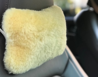 Sheepskin Wool Hand Made Headrest Pillow Cover (1 pack)