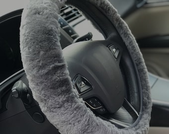 Gennuine Sheepskin Wool Handmade Steering Wheel Cover