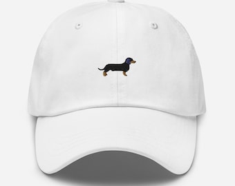 Long Haired Dachshund Embroidered Baseball Cap - Washed Cotton Adjustable Hat For Men & Women - View #4