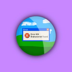 Fout: hersenen werken niet grappig 38 mm-badge