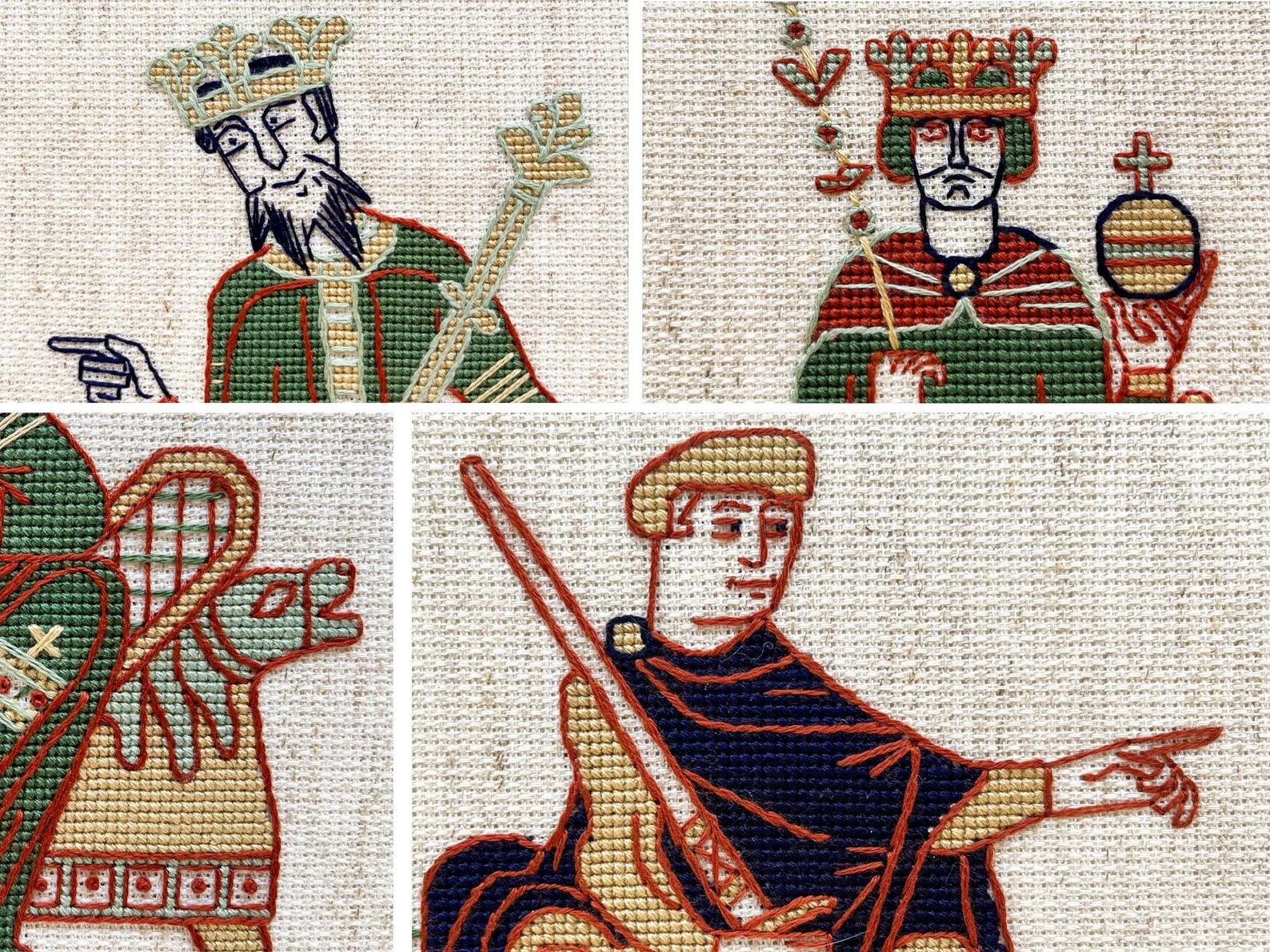Bayeux Tapestry Cross Stitch Pattern Three Kings of 1066 PDF Instant