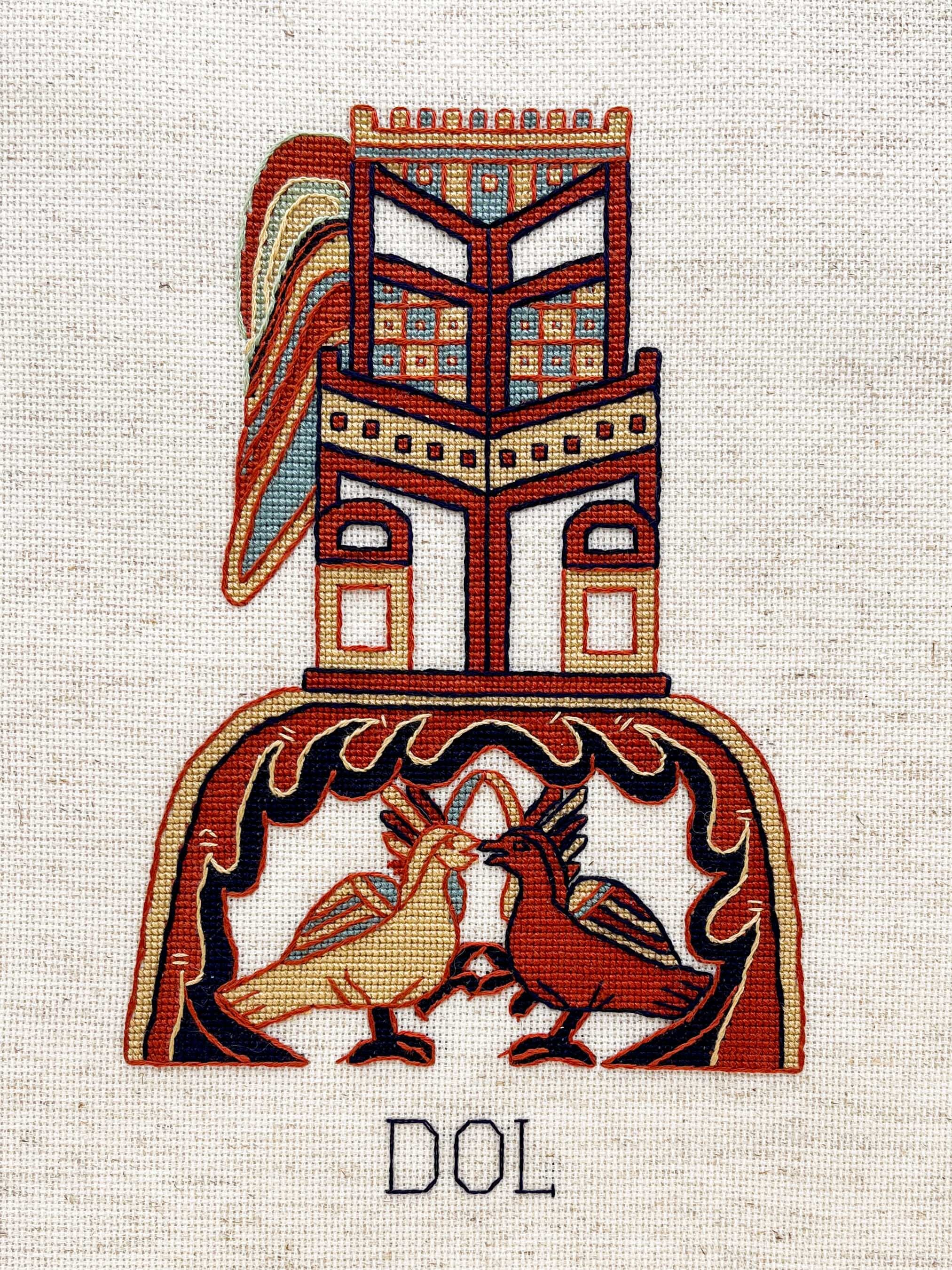 Bayeux Tapestry Cross Stitch Pattern Fortification of Dol in Brittany PDF Instant Download for