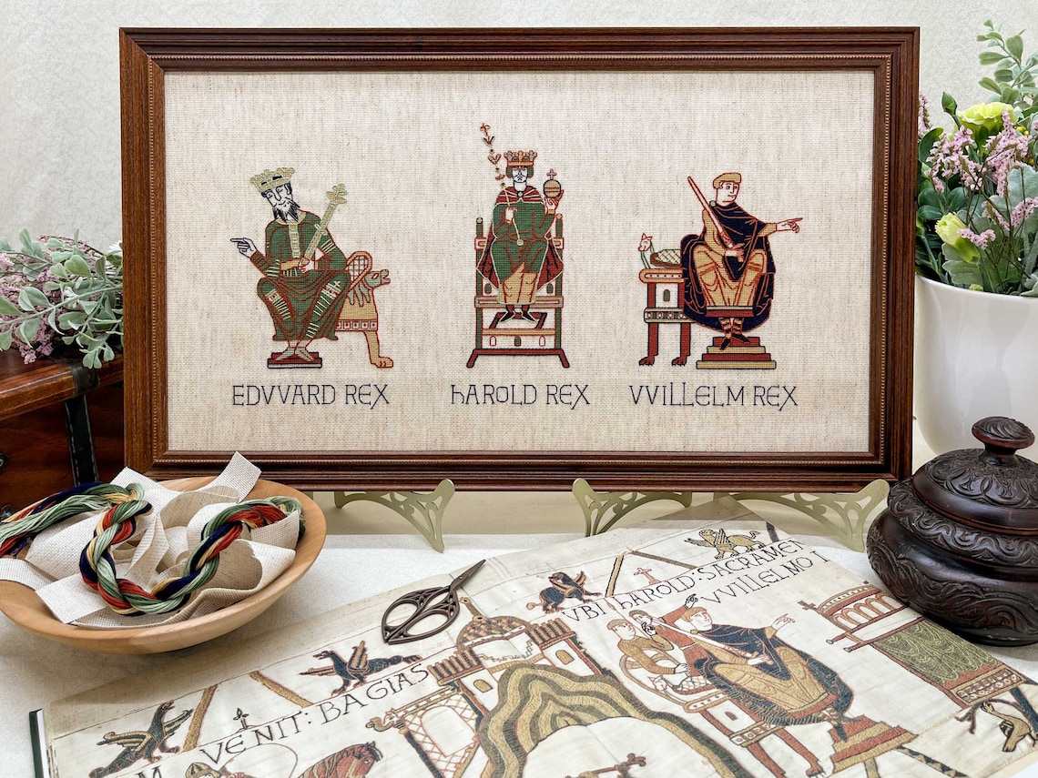 Bayeux Tapestry Cross Stitch Pattern Three Kings of 1066 PDF Instant